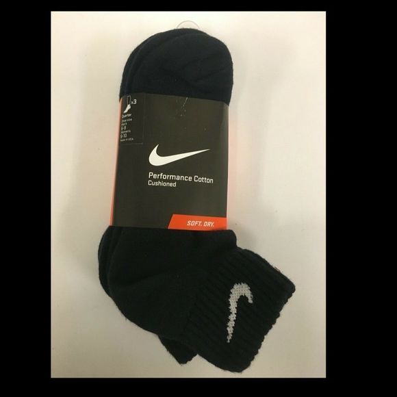 Nike Underwear & Socks Nike Men 3 Pack Cotton Cushion Quarter Black